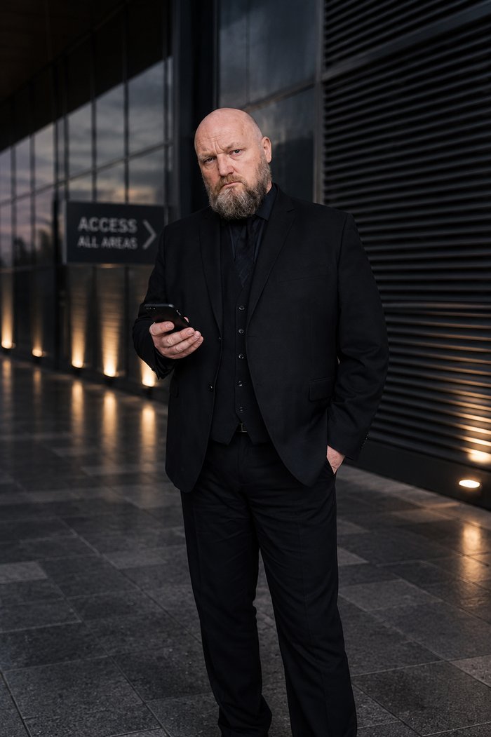 Kevin Stanley in security uniform